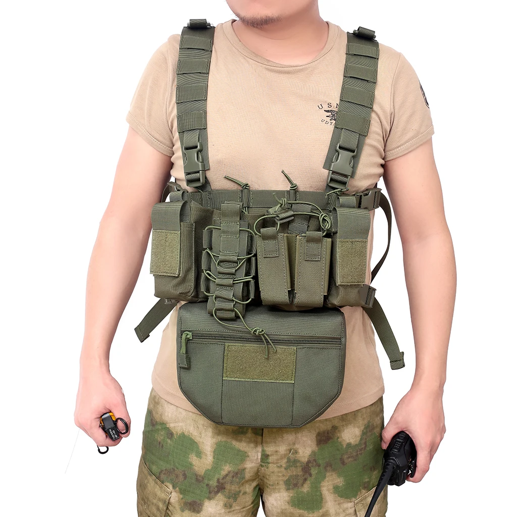 Military Airsoft Chest Rig Tactical Vest Army Paintball Equipment Molle ...