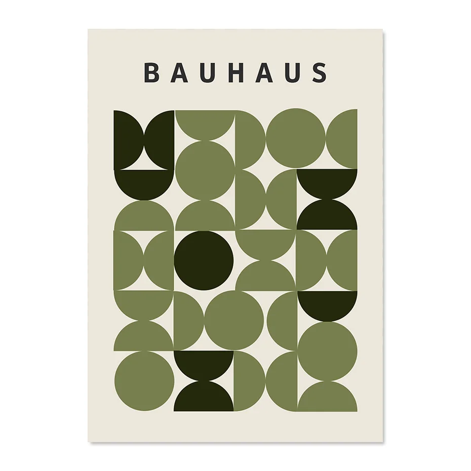 

Зеленые абстрактные настенные плакаты Bauhaus