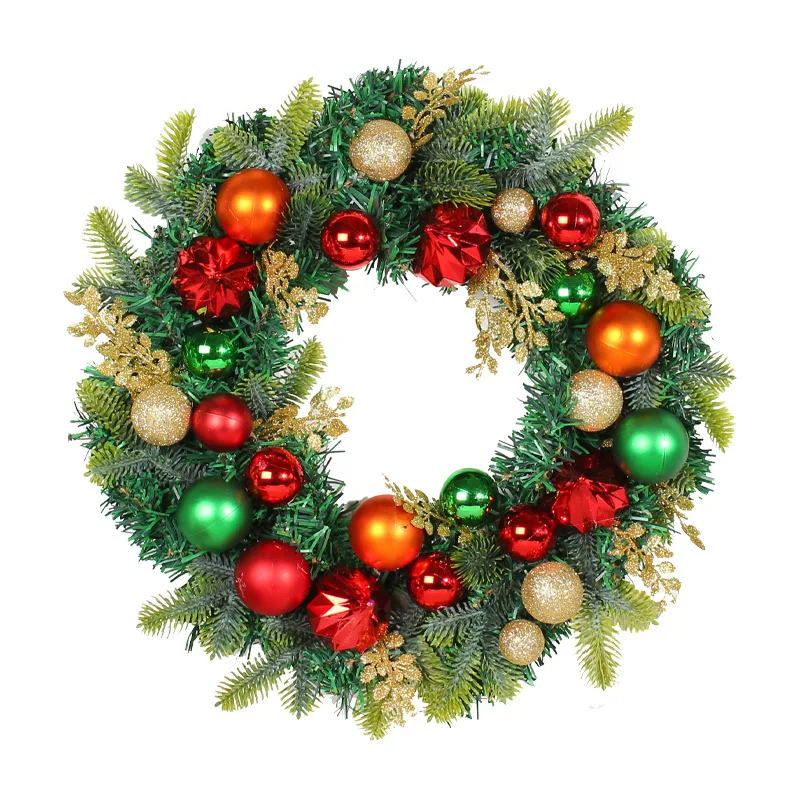 

Christmas Wreath Ring Ball Baubles Christmas Door Wreaths For Front Door Christmas Garland Pine Needle