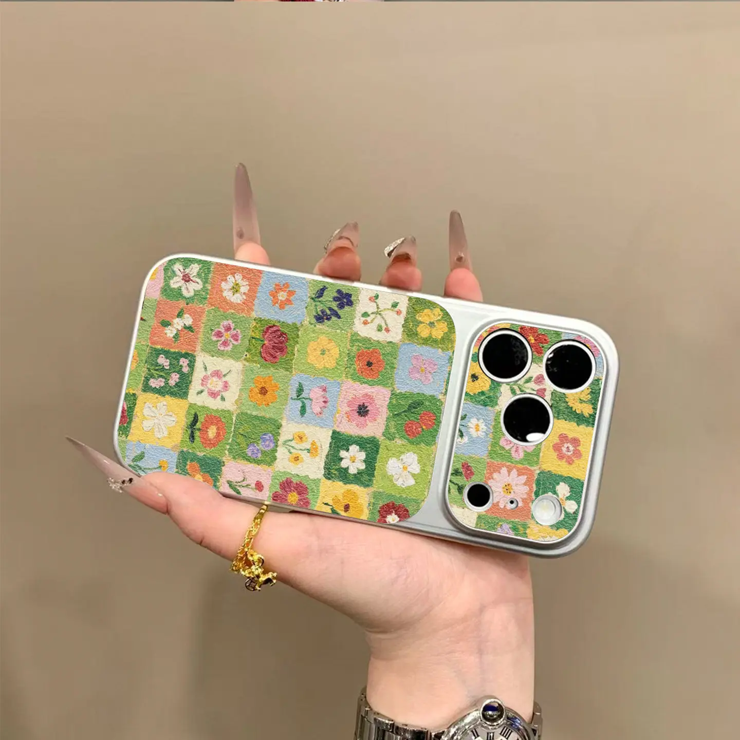 Фото Чехол для телефона с клетчатым цветочным узором для iPhone 17 Pro Max, Air 16, E 15, 14, 13, 12, 11 Pro Max, 17E, 8, 7 Plus, X или серии 17 №2