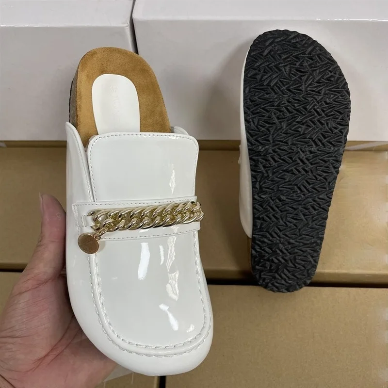 

women's mules Trendy slides new gold chain summer female outdoor shoes wear-resistant comfortable simple ladies slippers