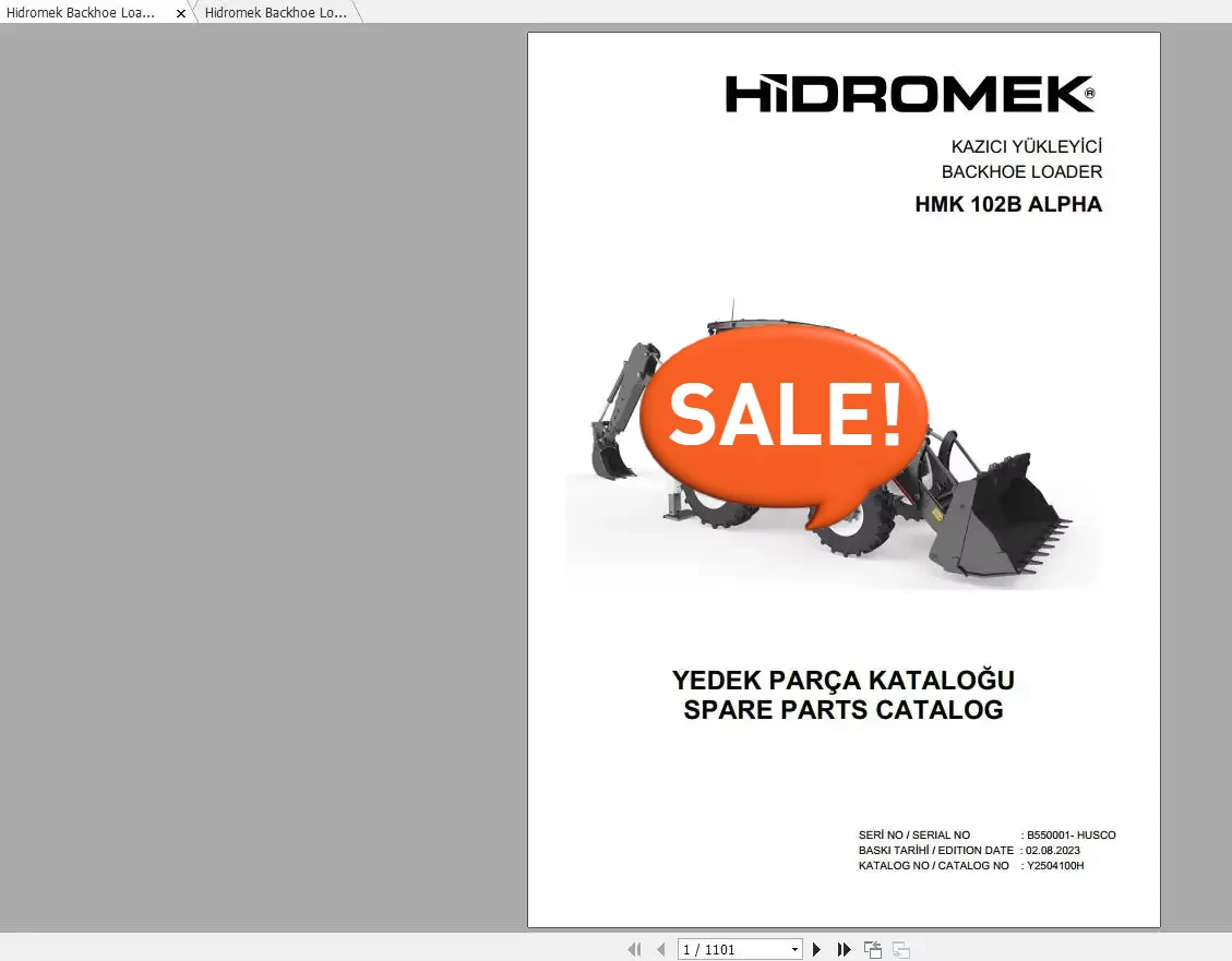 Фото TruckEPC3 Hidromek Machinery Обновленный до каталога запасных частей 12.2023 PDF №1
