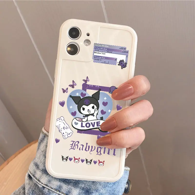 

Kuromi Phone Case Kawaii Sanrio Anime Cute Cartoon Character Girly Heart iPhone11/12Promax/13Promax Toy for Girls