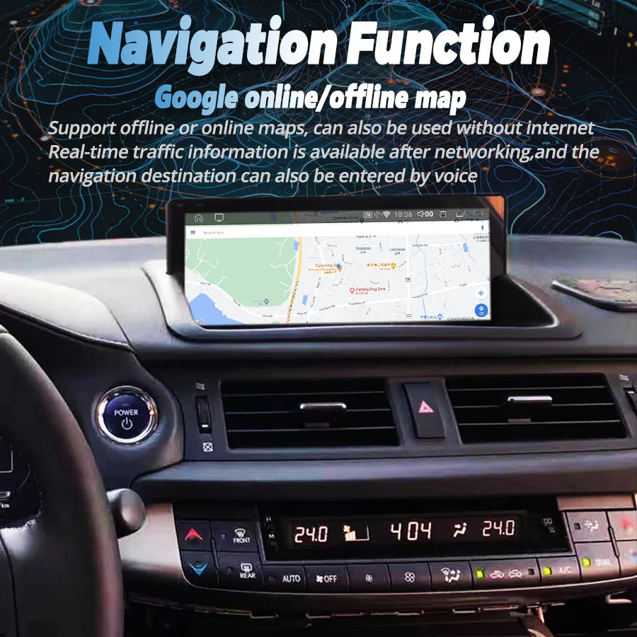 Автомагнитола Navirider 128G для Lexus CT200 CT200h 2010-2018 ГГц Android 12 GPS-навигация 4G видеоплеер