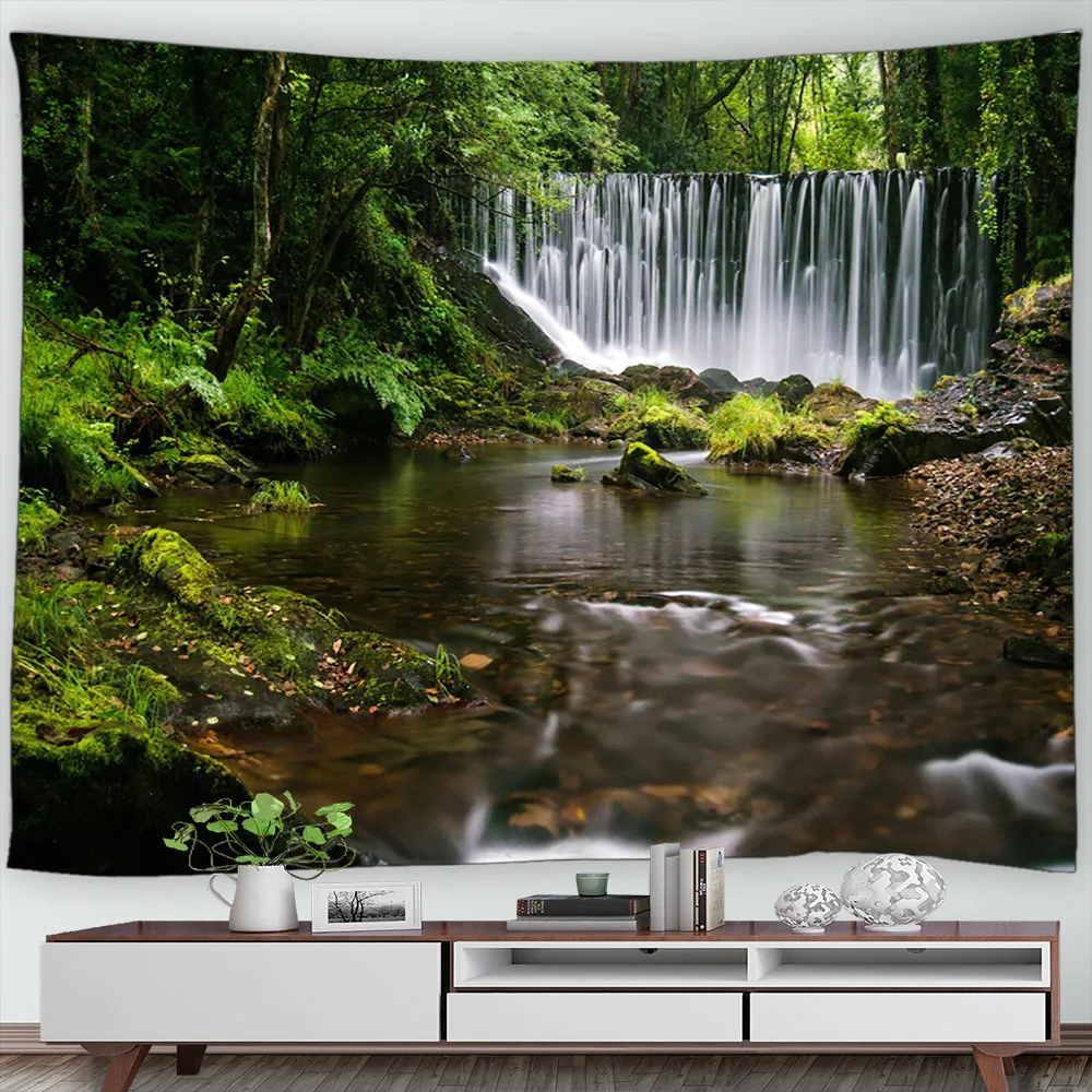 Настенный декоративный гобелен для фотосъемки природное искусство водопады