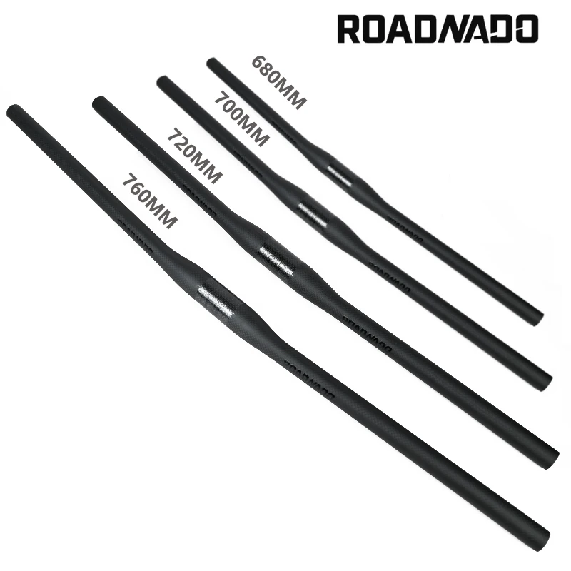 

ROADNADO Carbon Fiber Handlebar 3k Matte Mountain Bike Flat Handlebar 31.8x680/700/720/760mm Cycling MTB Bar Bicycle Parts