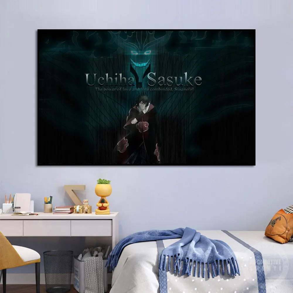 

Japanese Anime Movie Poster Uchiha Sasuke Wall Art Decoration Canvas Painting Cuadros Mural Home Kids Room Decor Frameless