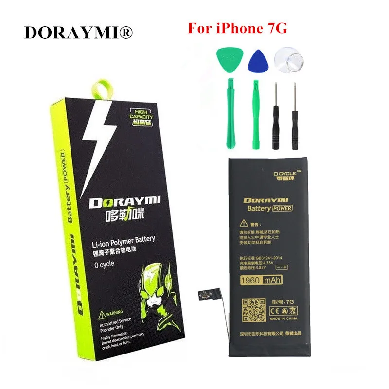 

Оригинальный сменный аккумулятор DORAYMI 1960 мАч для iPhone 7 7G, батареи для телефона с инструментами