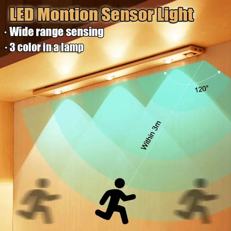 

LED Night Light USB Rechargeable Lamp Motion Sensor Led Light for Kitchen Wardrobe Cabinet Lighting 20cm/30cm/40cm Aluminum LEDs