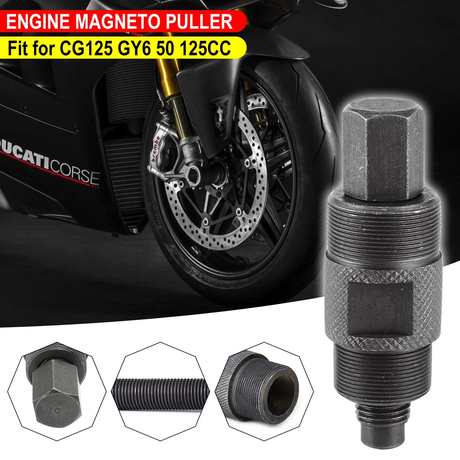 

Motorcycle Tools Flywheel Magneto Stator Puller 27mm 14mm for GY6 CG125 50-150cc Scooter Moto ATV Repair Tool Dirt Pit Bike