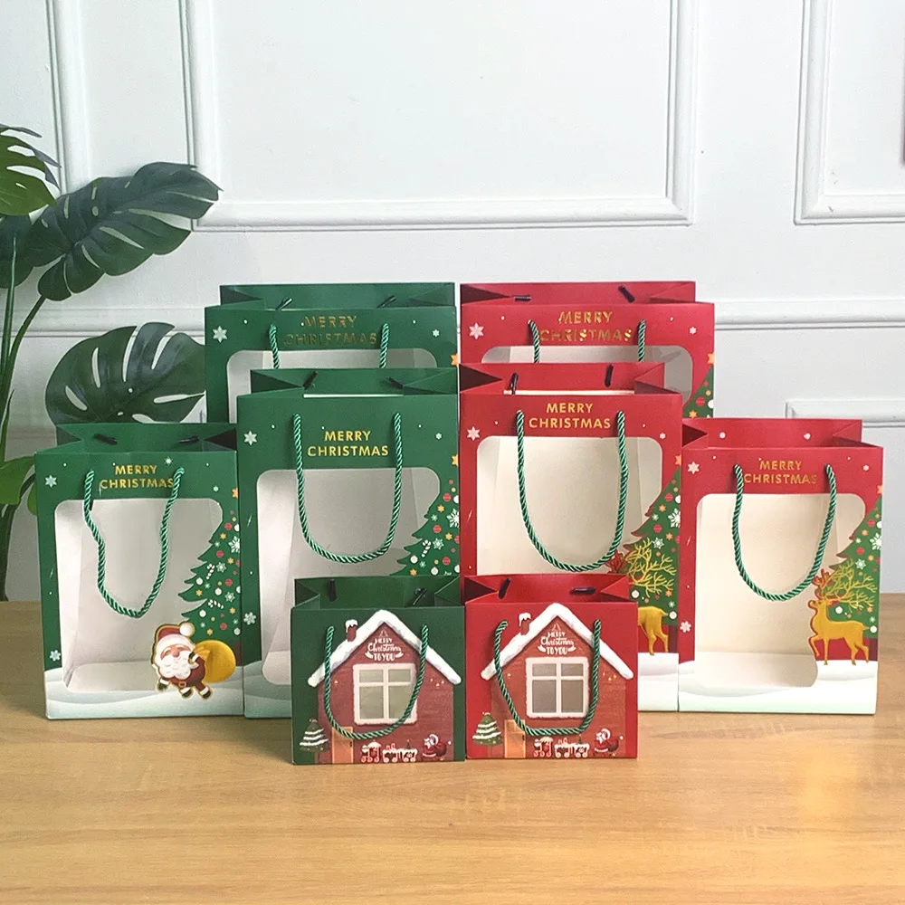 

Merry Christmas and Birthday Party Decorations Gift Three-Dimensional Bronzing Window Frame Tote Bag Exquisite Window Girl Gift