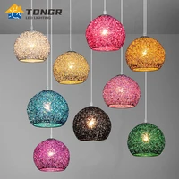 modern pendant lamp colorful pendant lights ball round chandelier restaurant cafe room champagne e27 led lights bedroom fixtures