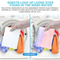 24pcs washing machine use mixed dyeing proof color absorption sheet anti dyed cloth laundry papers color catcher grabber cloth