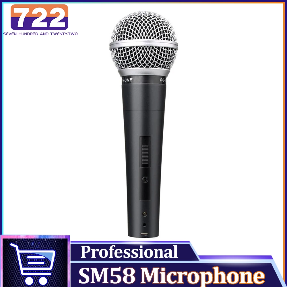 

SM58 Dyanmic Microphone Karaoke Speech Handheld Microphone Wired Singing With Switch Mic For Outdoor Stage Karaoke KTV Show Live