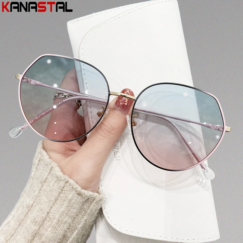 

Women's Polarized Sunglasses UV400 Fashion Metal Sun Glasses Men Polygon Eyeglasses Frame Travel Beach Driving Sunshade Eyewear