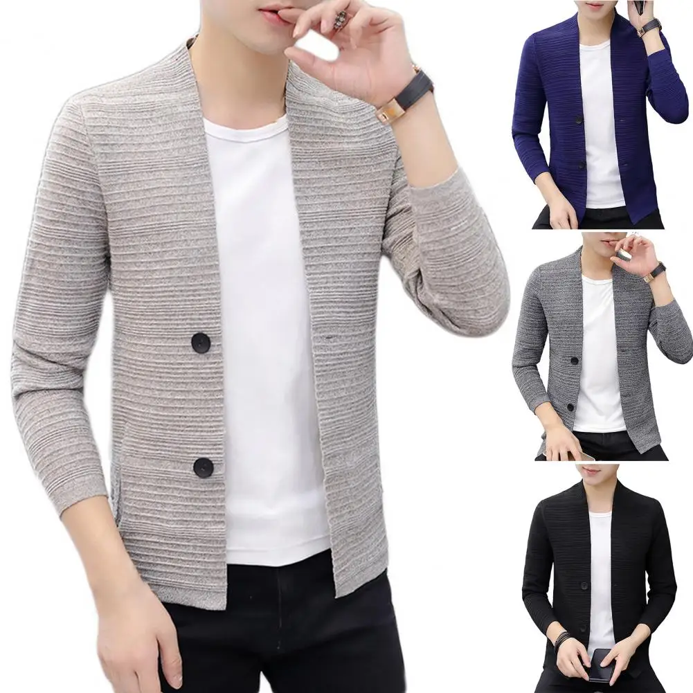 

Cardigan Trendy Knitting Anti-pilling Sweater Jacket Stretchy Autumn Sweater Coat Close-fitting Men Clothes