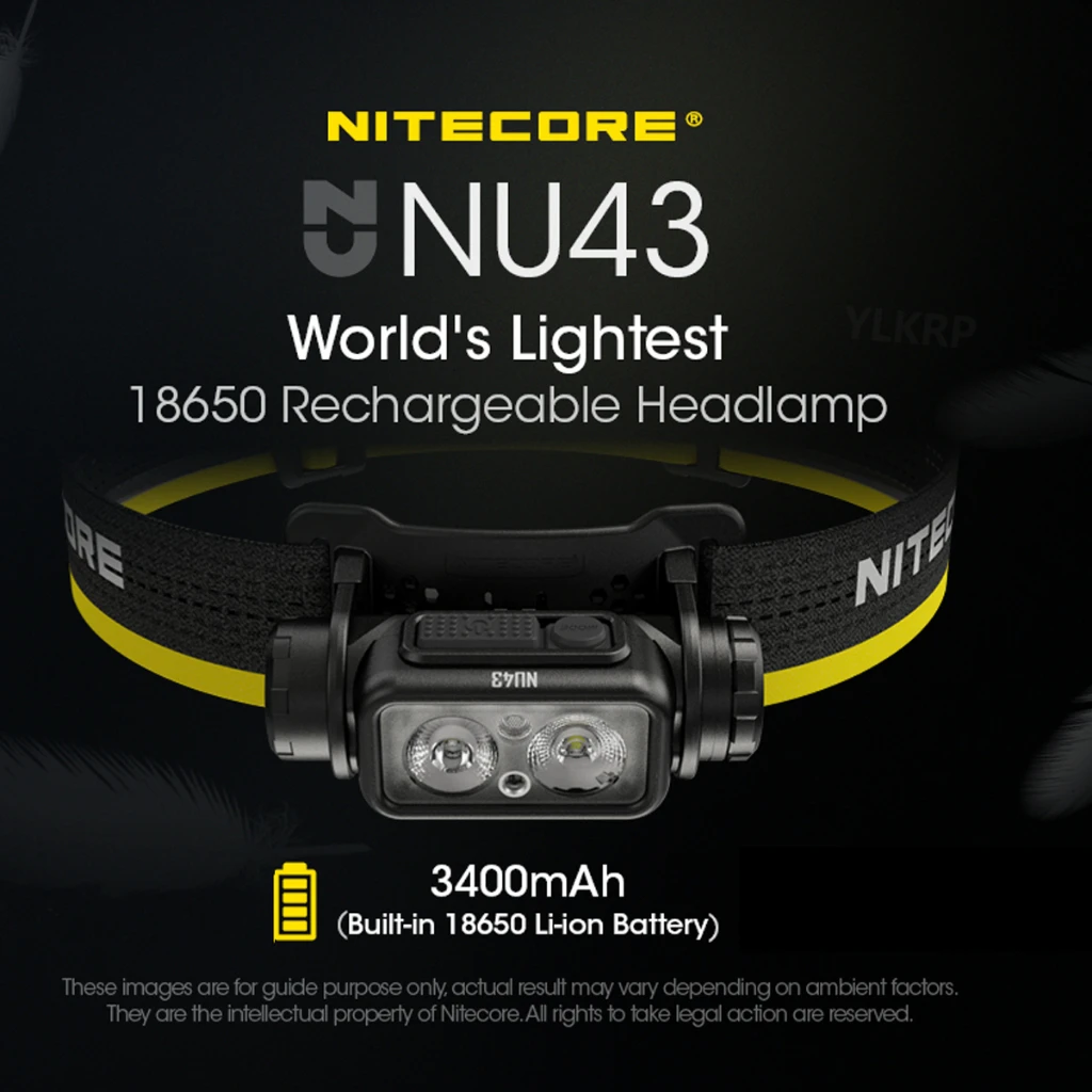 NITECORE NU43 Легкий перезаряжаемый белый красный свет уличная фара для кемпинга