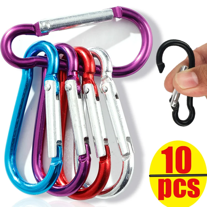 

10pcs Metal Gourd Buckle Keychain Mini Colorful Outdoor Climbing Hook Car Key Ring Unisex Strong Carabiner Accessories Wholesale