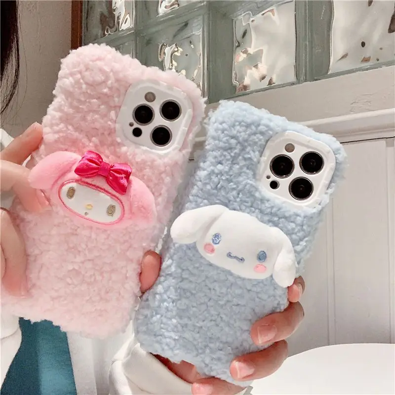 

Плюшевая стереокукла Melody Cinnamoroll чехол для телефона для Iphone12promax 13 чехол для телефона Xs мягкая и очаровательная Мелодия XR аниме Sanrio