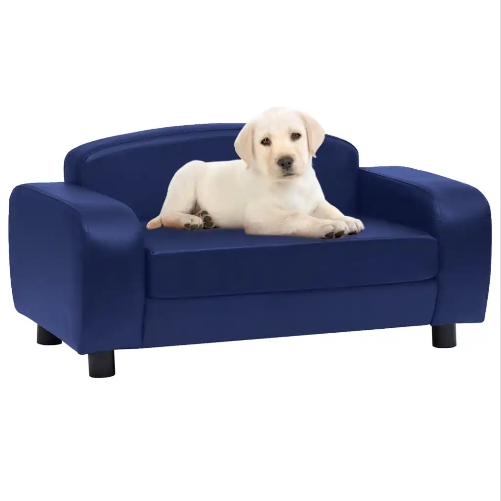 

Dog sofa blue 80x50x40 cm leatherette