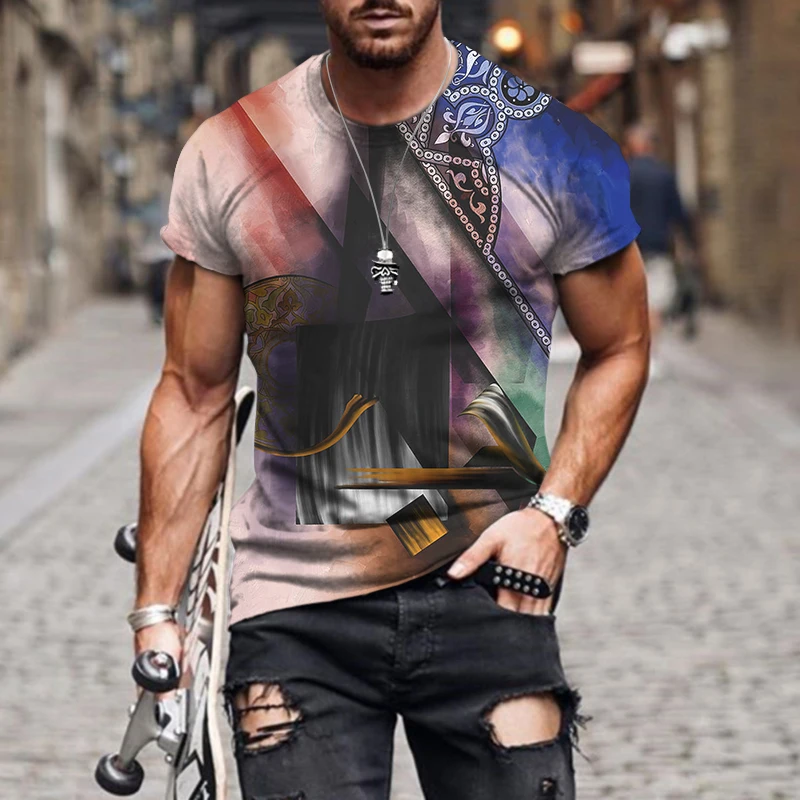 

2022 Summer New 3d T Shirt for Man Harajuku Men's Clothing Oversized T-Shirts Fashion Clothes top cpe Short-sleeved Shirts