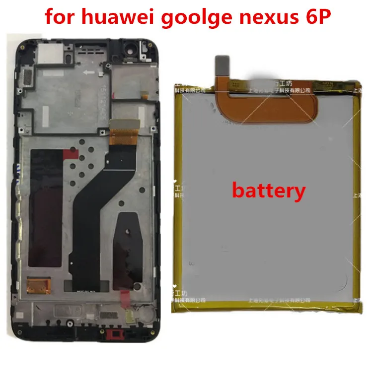 

100%original used of 90% new lcd display For huawei Google Nexus 6P H1511 H1512 LCD Display Touch Screen Digitizer+battery