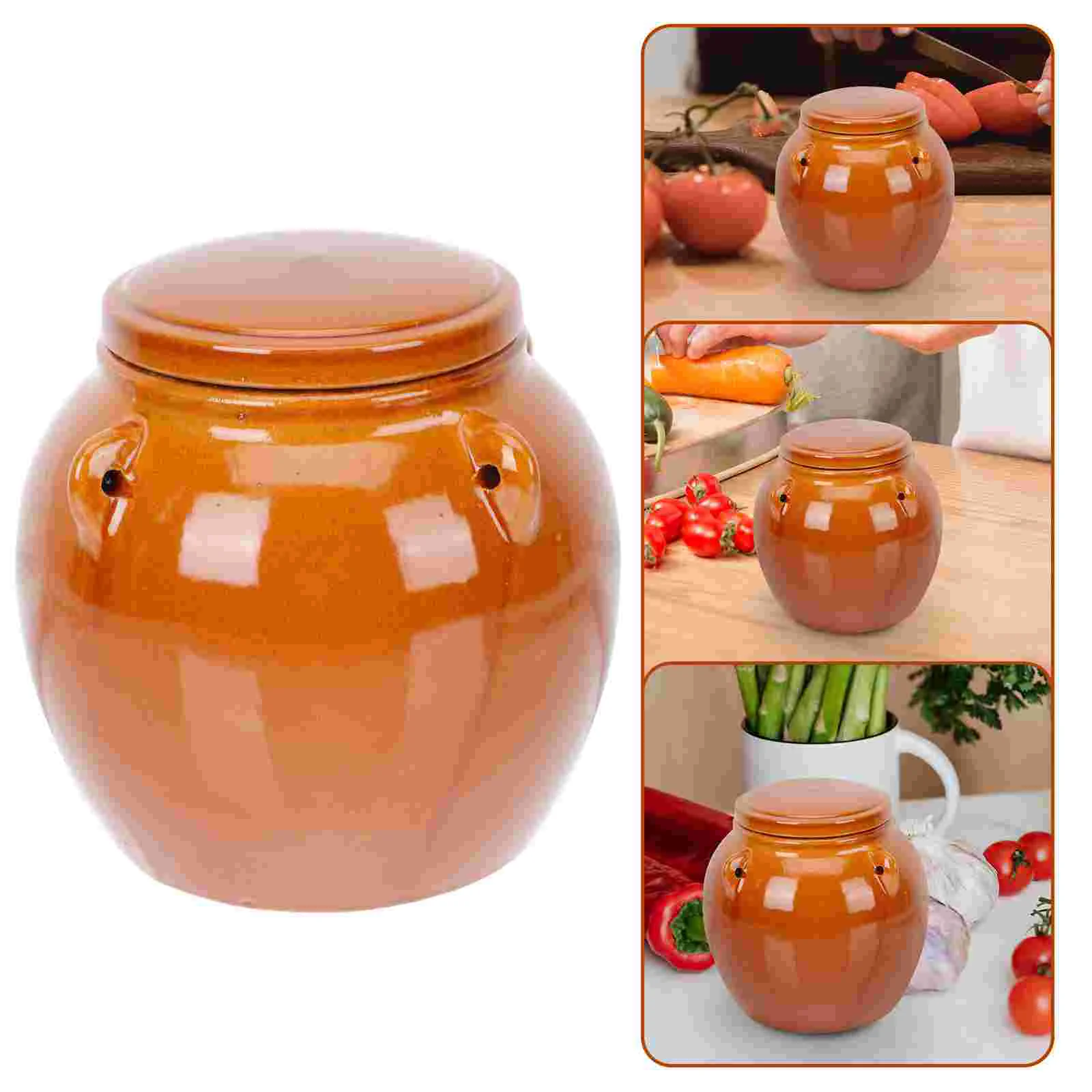 

Jar Glass Pickle Kit Fermenting Storage Fermentation Kimchi Pickling Ceramic Containers Chinese Lock Air Jars Pot Crock Rum