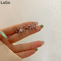 modern jewelry s925 needle delicate bowknot earrings popular style sweet korean temperament stud earrings for party gifts