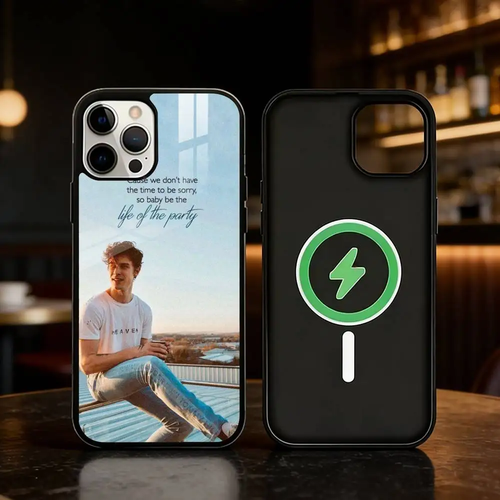 Чехол для телефона S-Shawn Mendes с рукописным дизайном для iPhone 17 16 15 14 13 12 Pro Max Plus, зеркальный, с беспроводной магнитной зарядкой (art.: 3920da256744b) - 3920da256744b