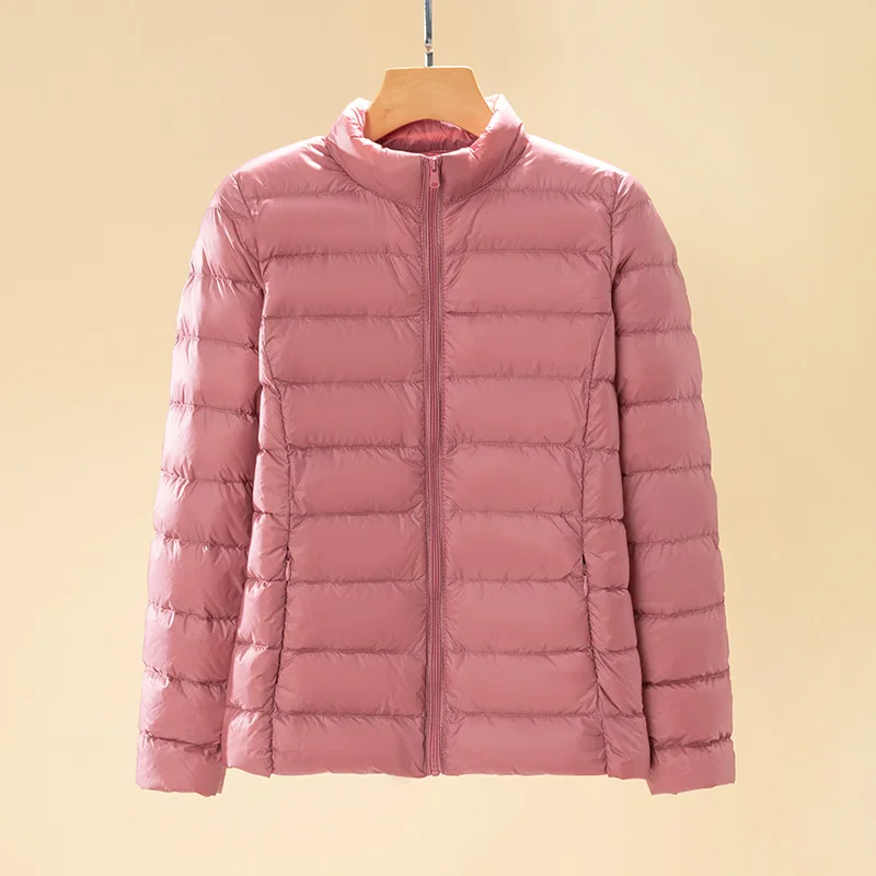Down Jacket Women 2022 New Short Thin Section Stand Collar Coat Autumn Winter Outwear