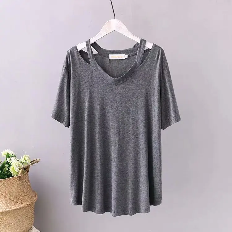 

Women's T-shirt summer short-sleeved shirt White