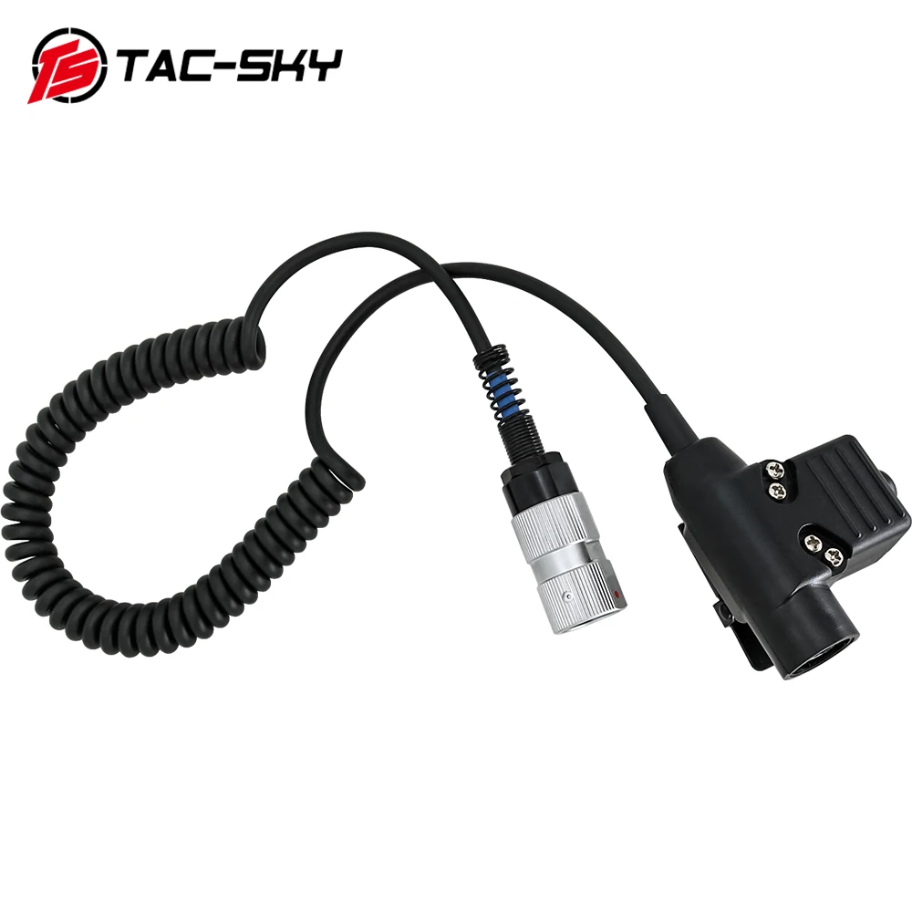 TS TAC-SKY 6 Pin Military Adapter Tactical Headset Accessory PTT PRC PTT for AN/PRC 148152 Walkie Talkie
