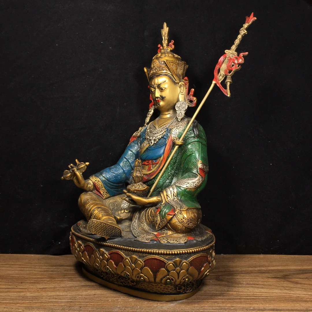 Статуя Будды из чистой меди тибетская буддийская статуя падмамбава Гуру Ринпоче