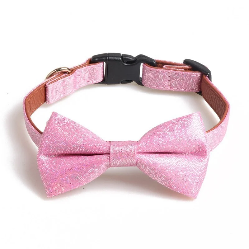 Бархатный галстук-бабочка для кошек модный из искусственной кожи чихуахуа с