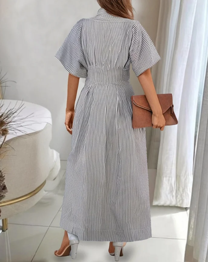 Женские повседневные платья-рубашки в полоску с принтом женская одежда летняя