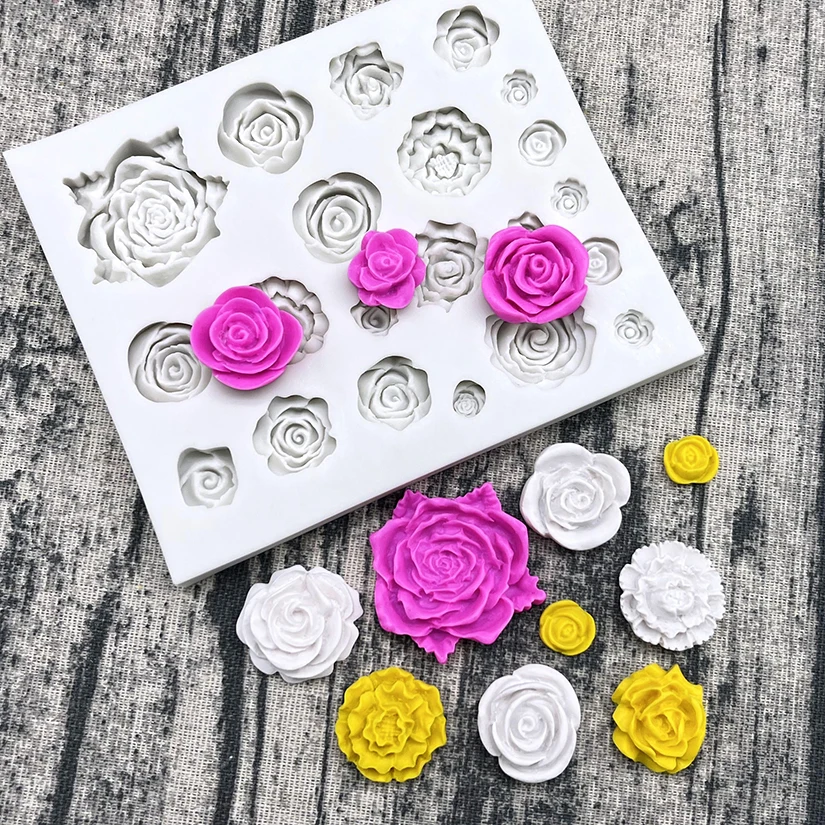 Силиконовая форма в виде цветка розы пиона Маргаритки