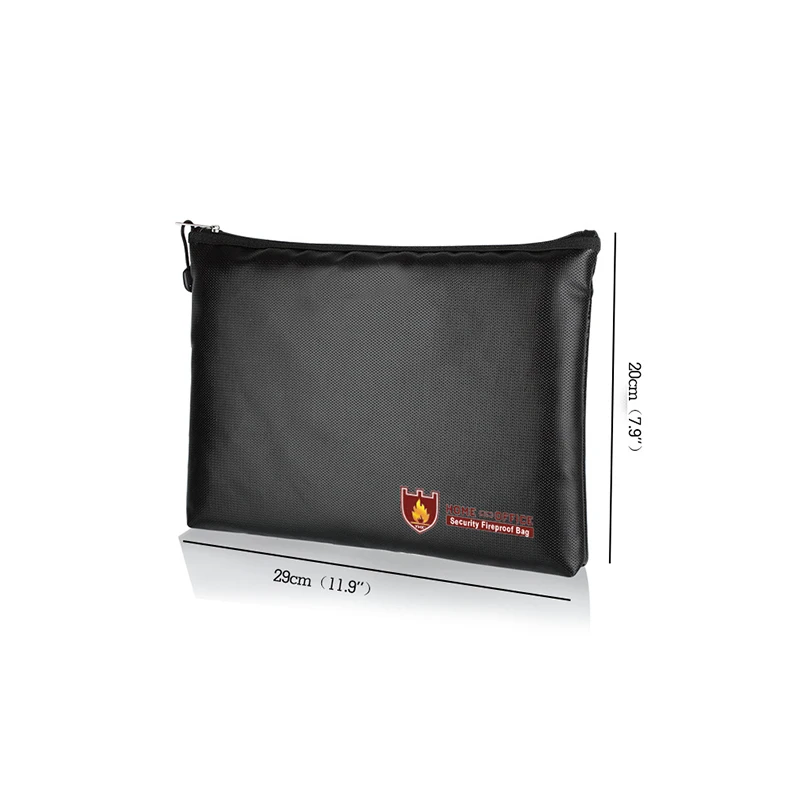 

Files Document Bag Passport Tickets Safety Protection Waterproof Organiser Zipped Black Fire Resistant Fireproof