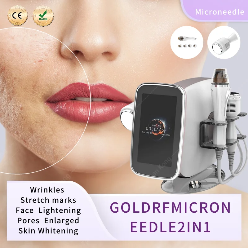 

Portable Fractional RF Microneedle Machine Radio Frequency Gold Micro Needle Skin Lifting And Tightening Acne Removal Anti-Aging