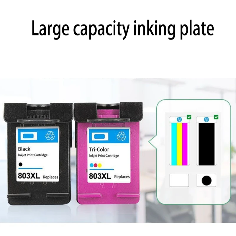 

803XL Inkjet Printer Ink Cartridge for HP803XL 803 Compatible with 1112 2132 1110 2130 2621 2623 Printers H8WD