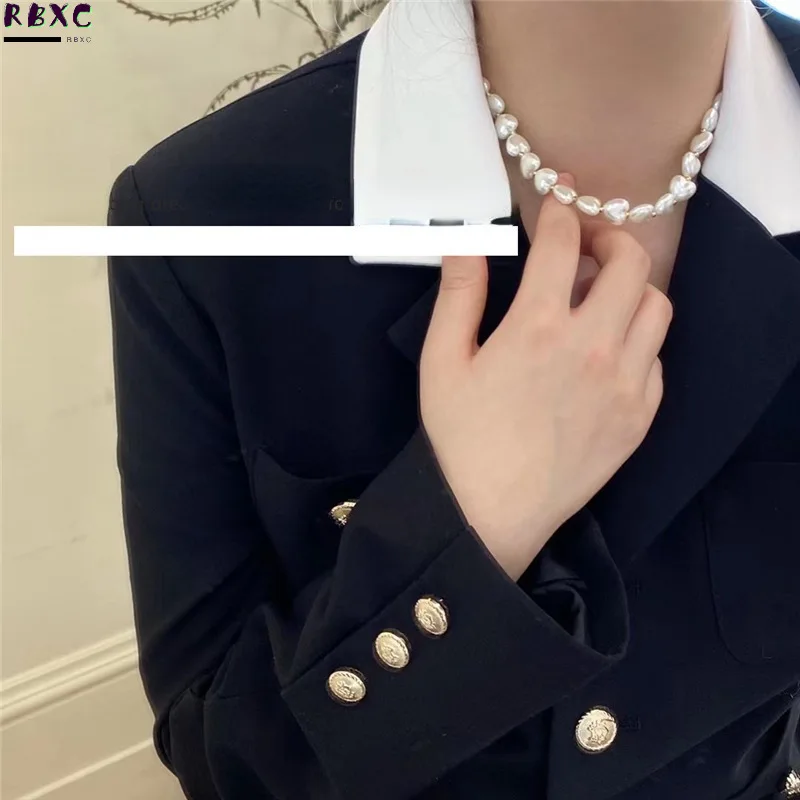 

Korean New Beaded Love Imitation Pearl Necklace Sweet Cool Girlish Temperament Versatile Collarbone Chain Necklace