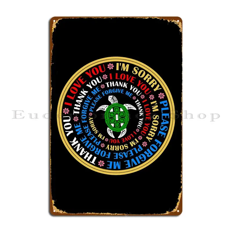 Ho Oponopono I Love You, извините, простите меня, спасибо, круговой металлический плакат, украшение для кинотеатра