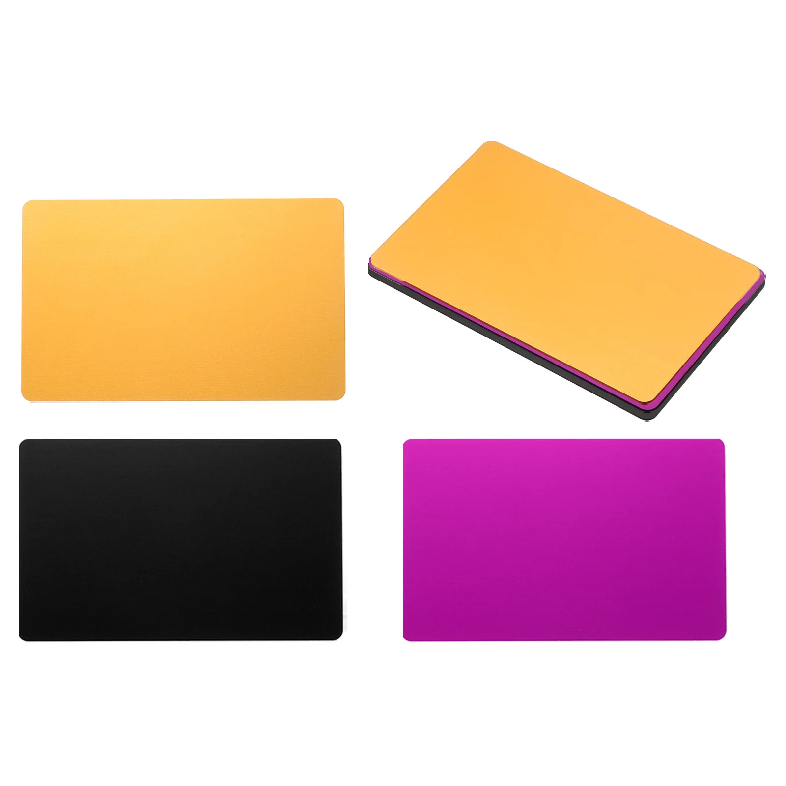 

6Pcs Metal Business Cards Blank Name Card Laser Engraved DIY Anodized Aluminum Sheet Laser Engraving Plates Golden Purple Black
