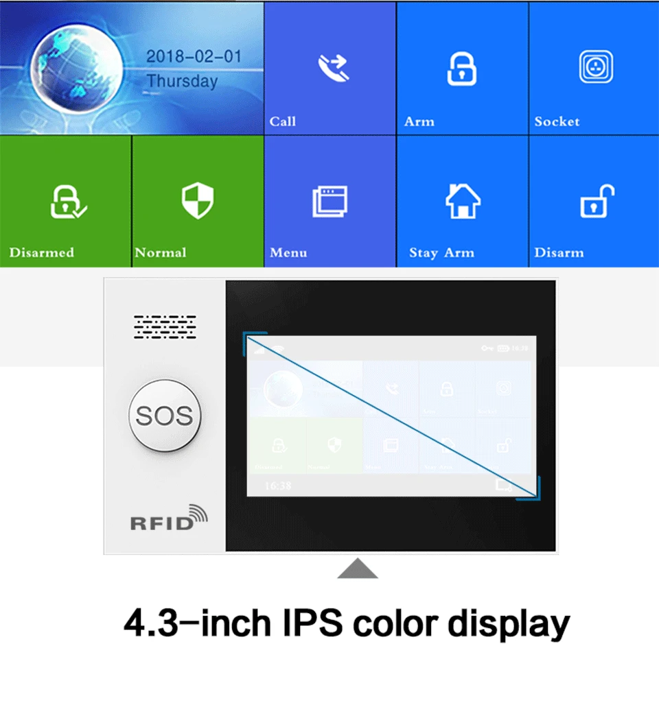 Tuya Smart Wifi Alarm System GSM Home Security Kit For Life with Door Sensor Detector RFID Touch Full Screen Alexa&ampGoogle |