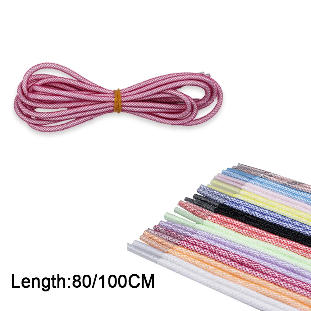 New Round Colorful Shoelaces Glitter White Shoelaces Of Sneakers Metallic Shiny Gold Silver Flat Shoe Laces Sports Running Lace