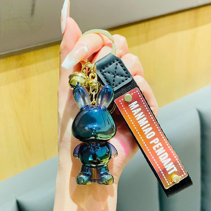 

Cute Cartoon Resin Love Rabbit Key Ring Cute Creative Exquisite Couple Keychain Ring Bag Pendant Charm Keychain for Women