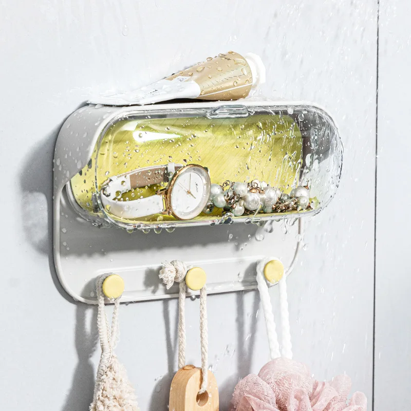 

Настенный футляр для хранения очков, контейнер для хранения часов в ванной комнате, домашняя неперфорированная полка, отделочная коробка