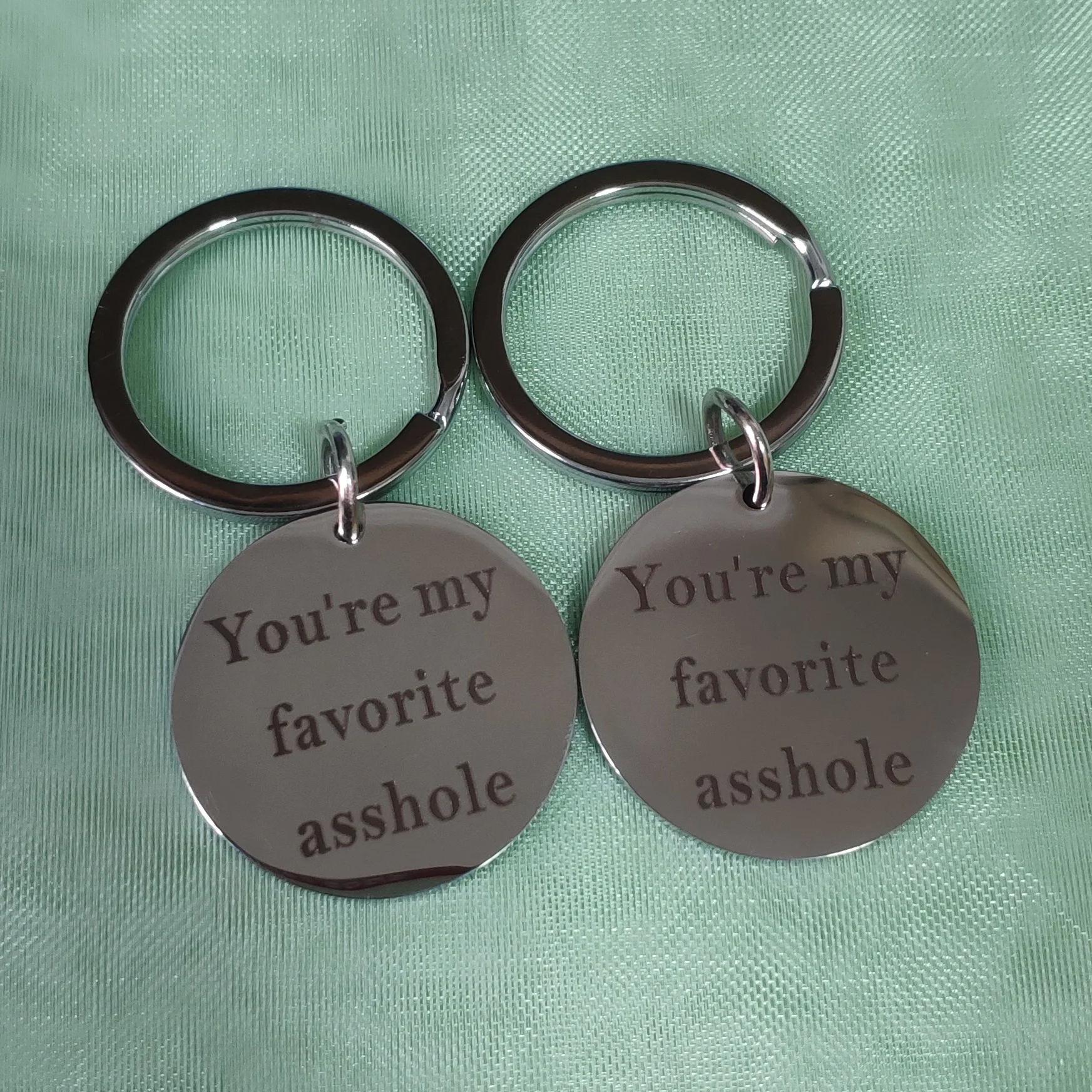 

Lanyard for Keys Round Plaques Stainless Steel Pants Couple Gift Unisex Keyring Bag Accessories You're My Favorite Best Friend