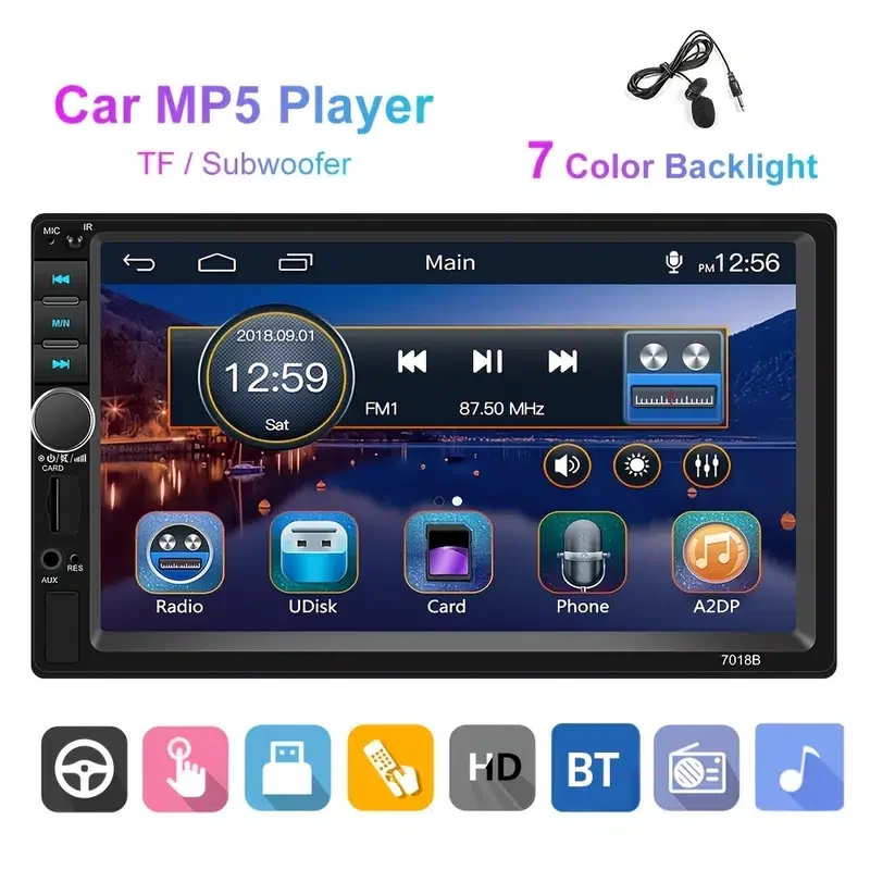

ROP Double DIN Touch Screen Car Player Mp5 Radio Stereo With Microphone