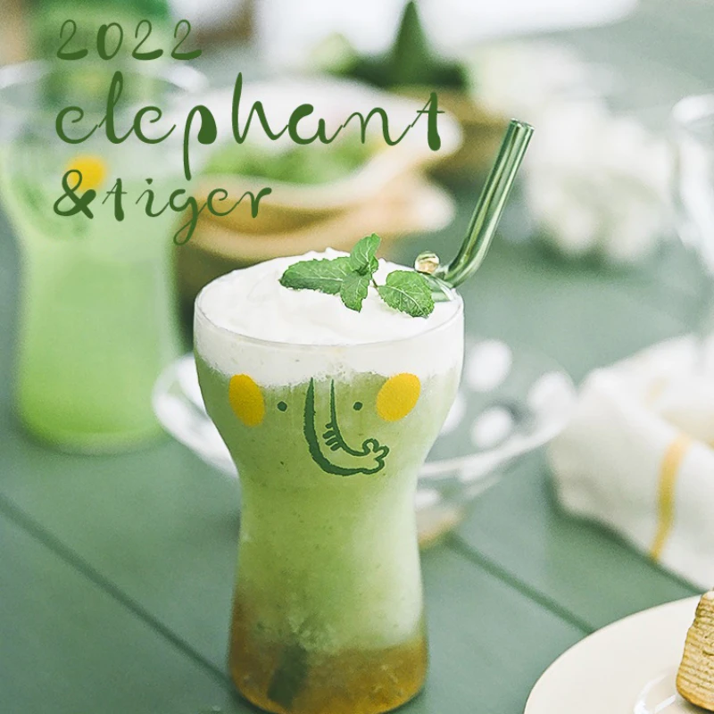

Transparent Heat Resistant Beer Glass Elephant Tiger Glass Cup Summer Milk Juice Cold Drinks Cup High Temperature Glass