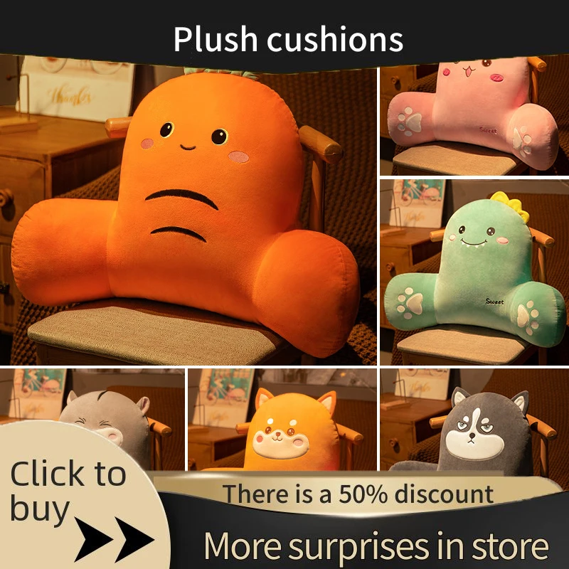 

2022 new bolster office cartoon pillow automobile lumbar cushion backrest